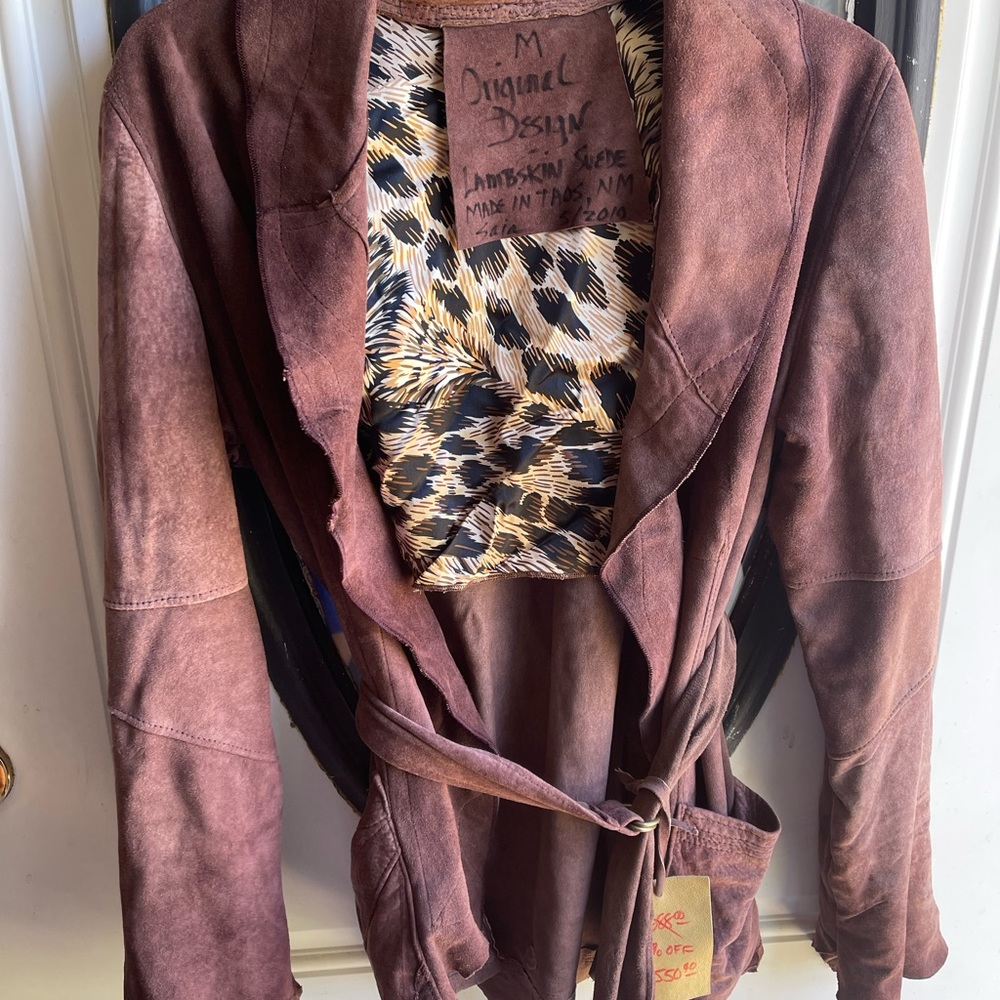 Handmade lambskin suede raw and edgy size medium #108